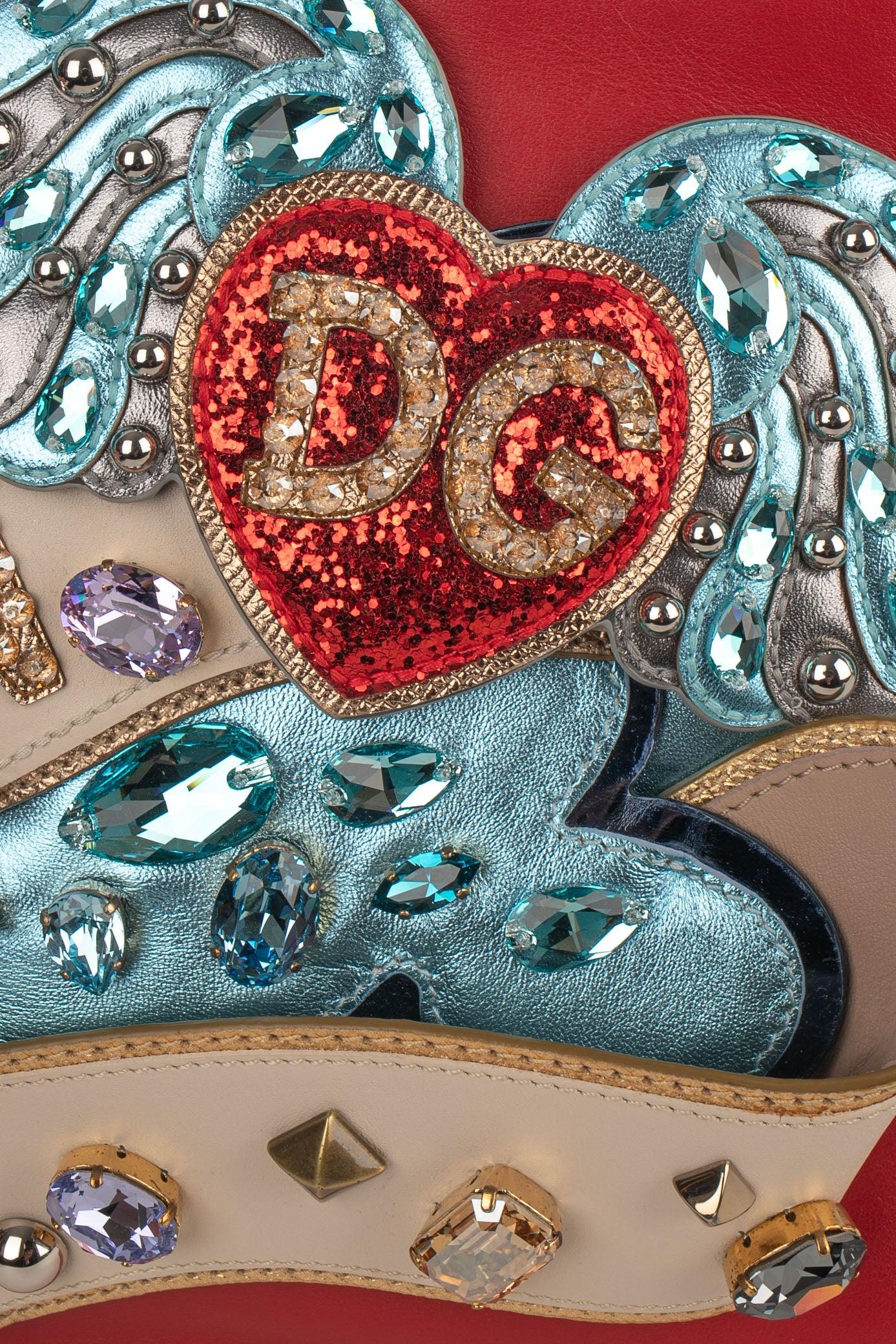 Sac à main Dolce & Gabbana 'Cleo Heaven' en cuir rouge, 2018 Pour femmes en vente