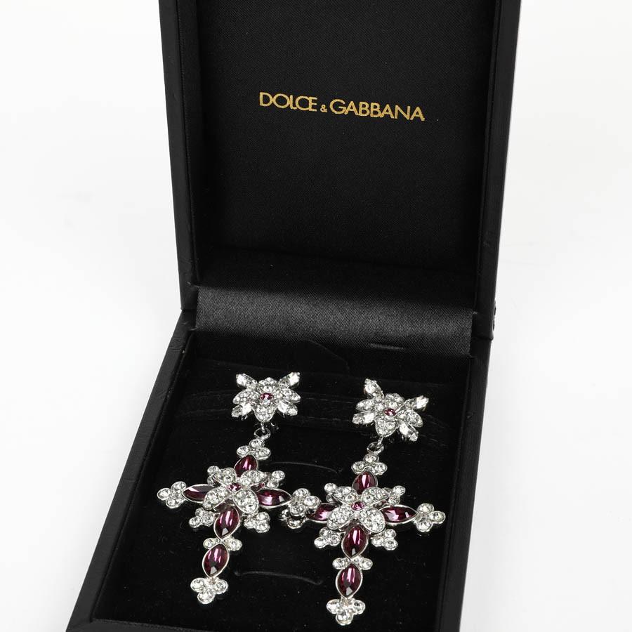 DOLCE & GABBANA Clip-on Earrings in Silver Plated Metal set with Cabochons 4