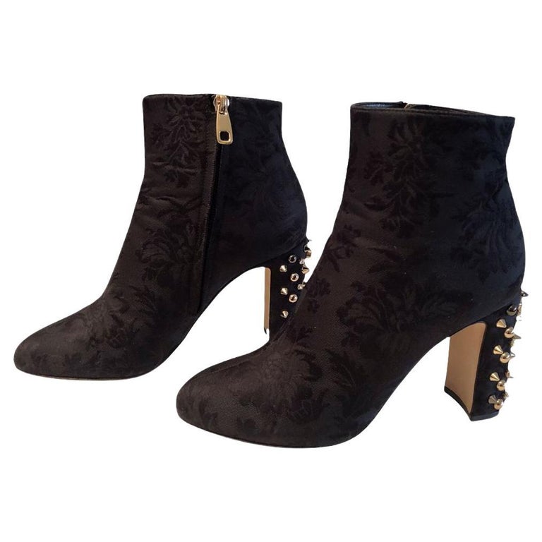 Dolce and Gabbana Cloth Boots in Black For Sale at 1stDibs