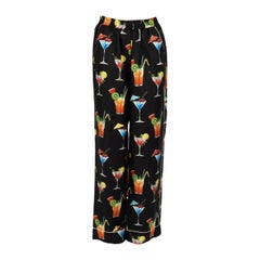 Dolce 
Gabbana Cocktail Print Silk Pyjama Pants Size M