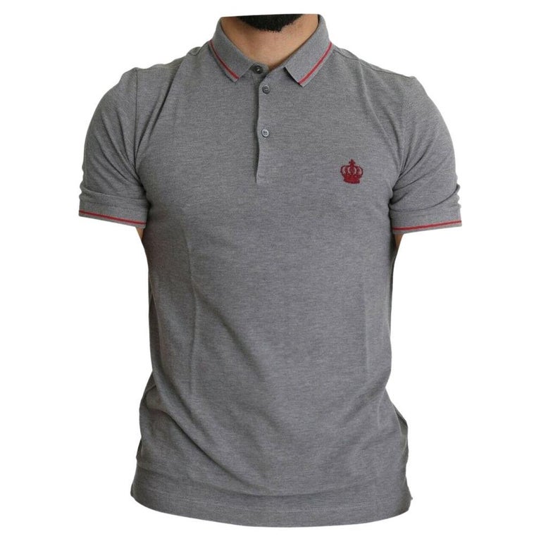 Dolce and Gabbana Collared Polo Shirt in Grey For Sale at 1stDibs