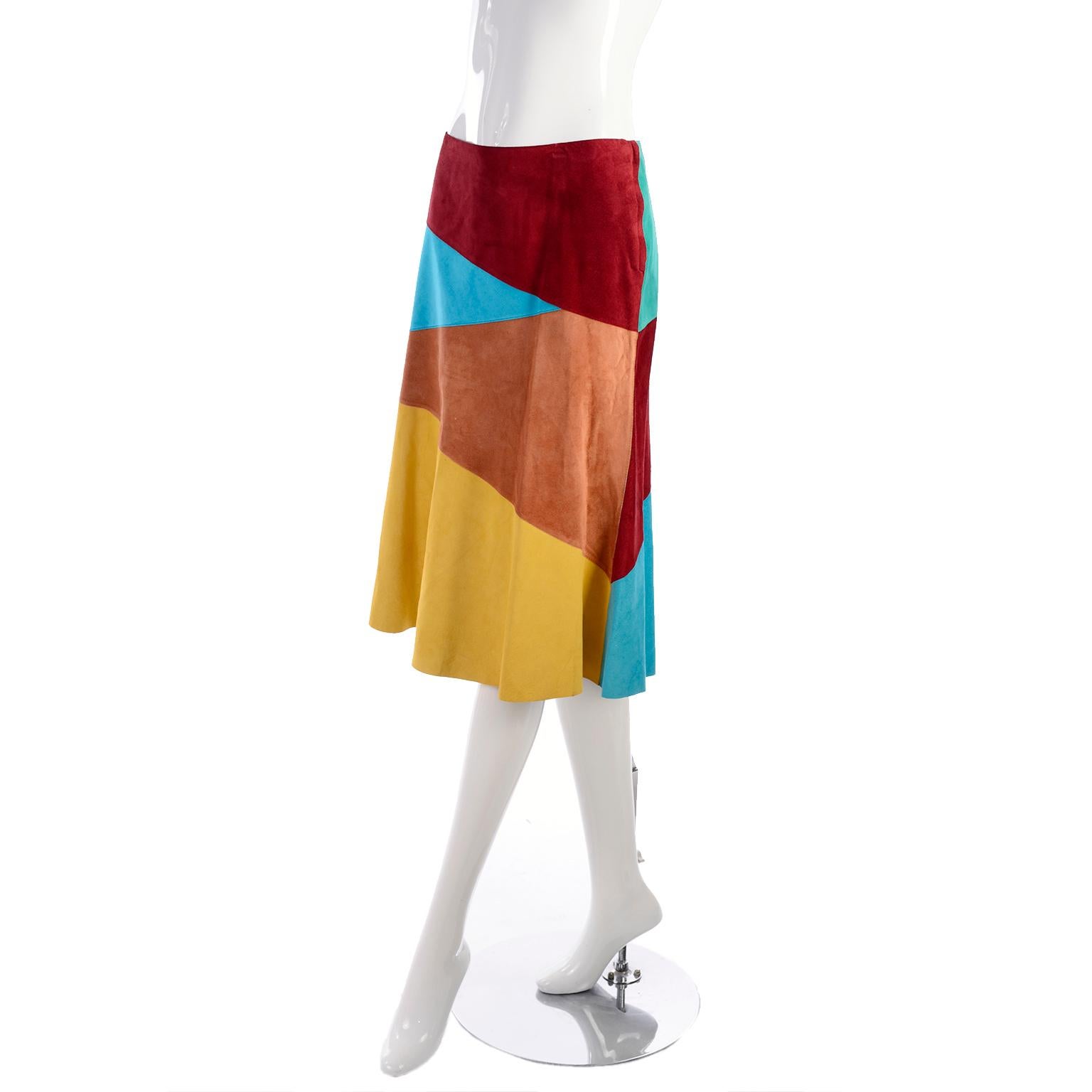 maroon suede skirt