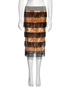 Dolce & Gabbana copper beaded lace and crystal skirt, ss 2000