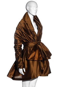 Dolce & Gabbana copper taffeta evening coat dress, fw 1991