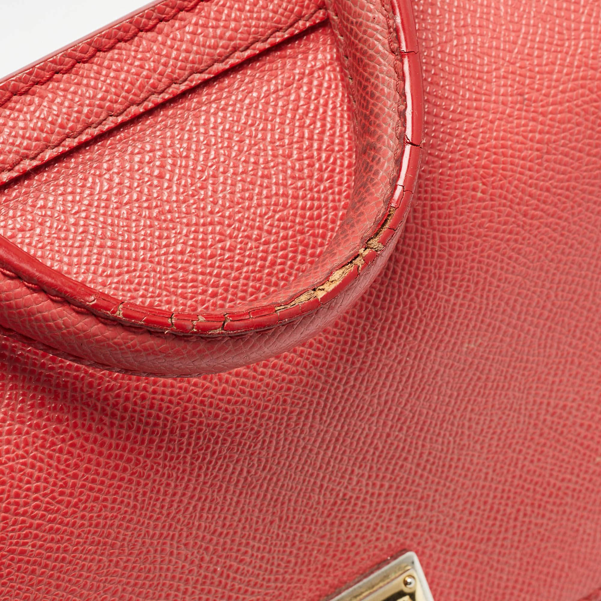 Dolce & Gabbana Coral Pink Leather Medium Miss Sicily Top Handle Bag 1