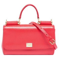 Dolce & Gabbana Coral Pink Leather Mini Miss Sicily Crossbody Bag