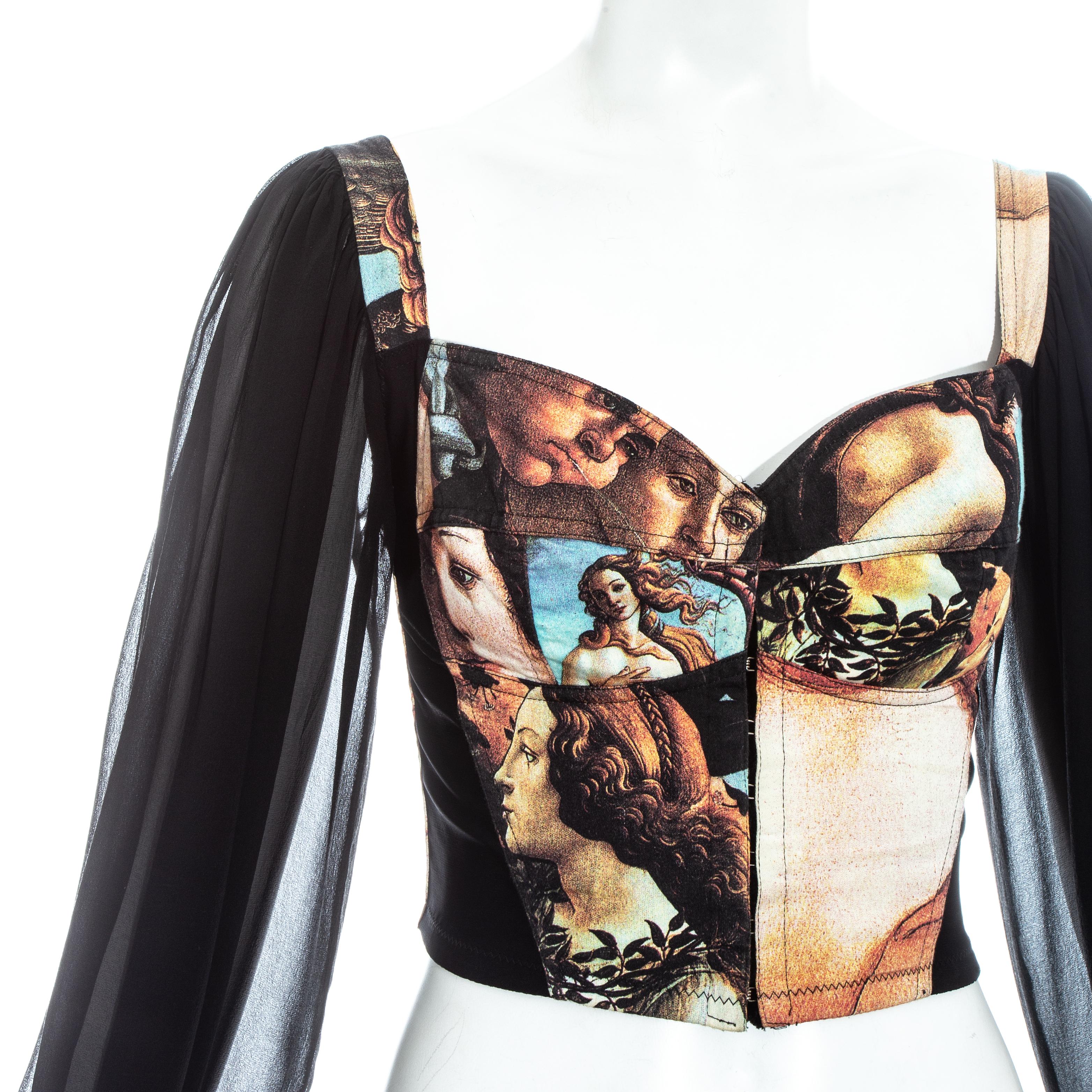 Dolce and Gabbana corset with renaissance print and chiffon 