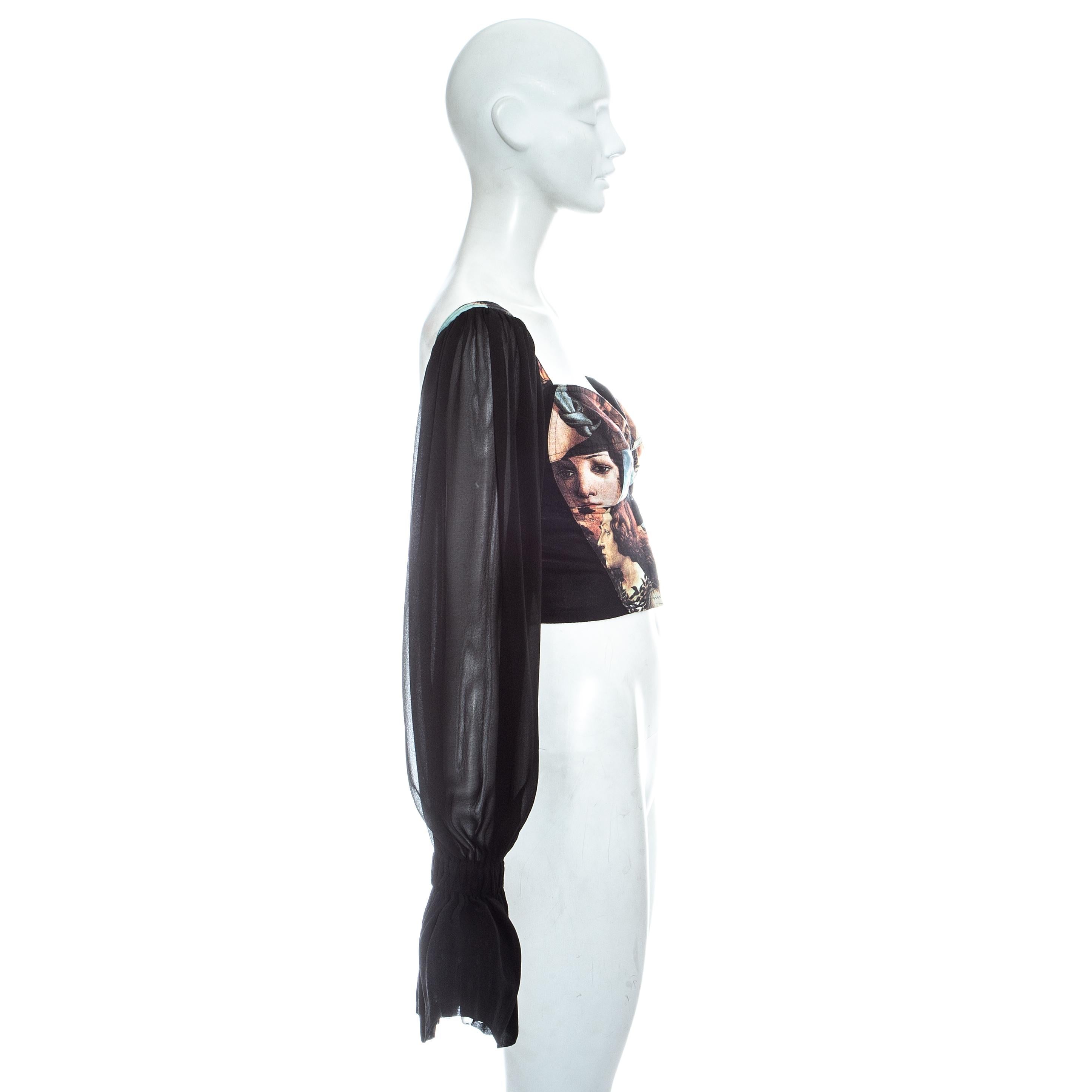 Dolce and Gabbana corset with renaissance print and chiffon 