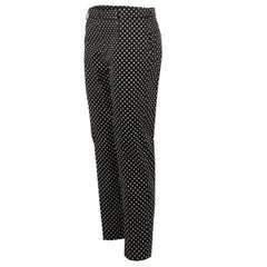 Dolce & Gabbana - Cotton Dress Trousers with Polka Dot Print Black White 50 M-L