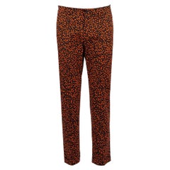 Dolce & Gabbana - Cotton Dress Trousers with Print Black Orange 48 M