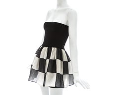 Dolce Gabbana cotton jersey playsuit with checkerboard print skirt, S/S 1991