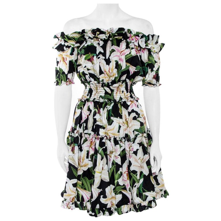 Dolce and Gabbana Cotton Lily Print Off Shoulder Dress S at 1stDibs | dolce  and gabbana lily print dress, dolce and gabbana lily dress, dolce gabbana  lily dress