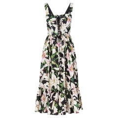 Dolce & Gabbana Maxi-Bustierkleid für Damen aus Baumwolle mit mehrfarbigem Blumendruck