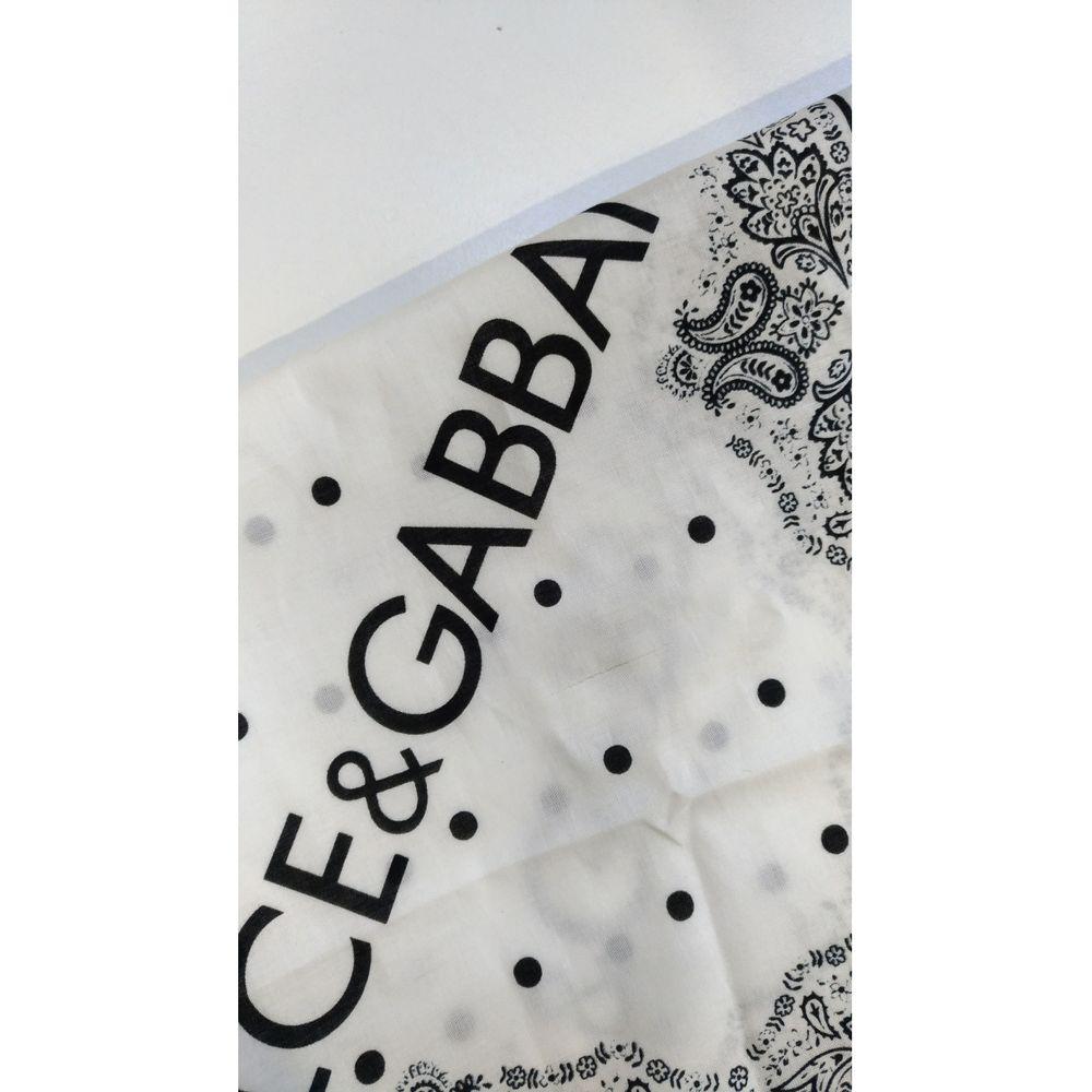 Women's Dolce & Gabbana Cotton Neckerchief in White and Black