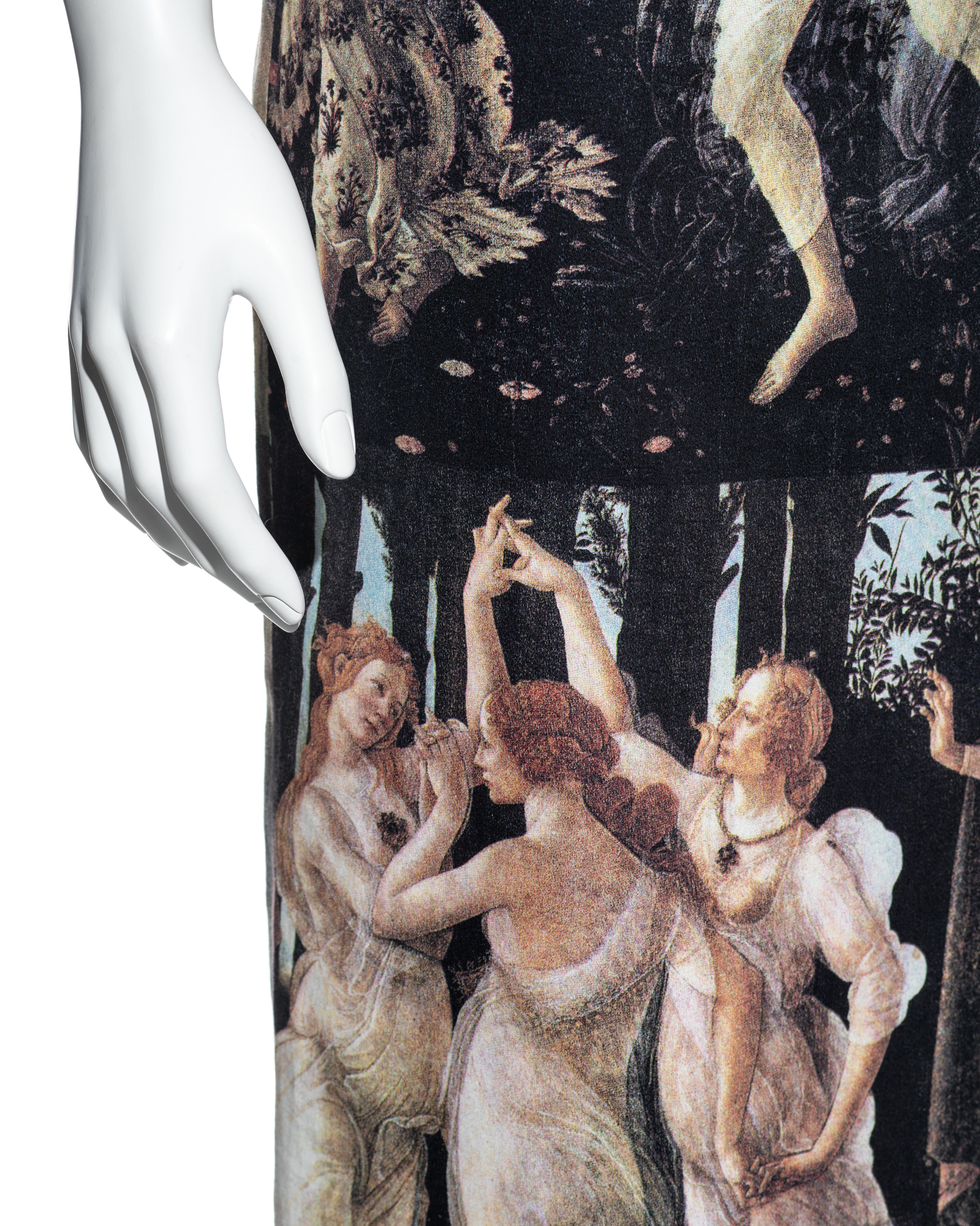 Black Dolce & Gabbana cotton sheath dress with renaissance print, ss 1993