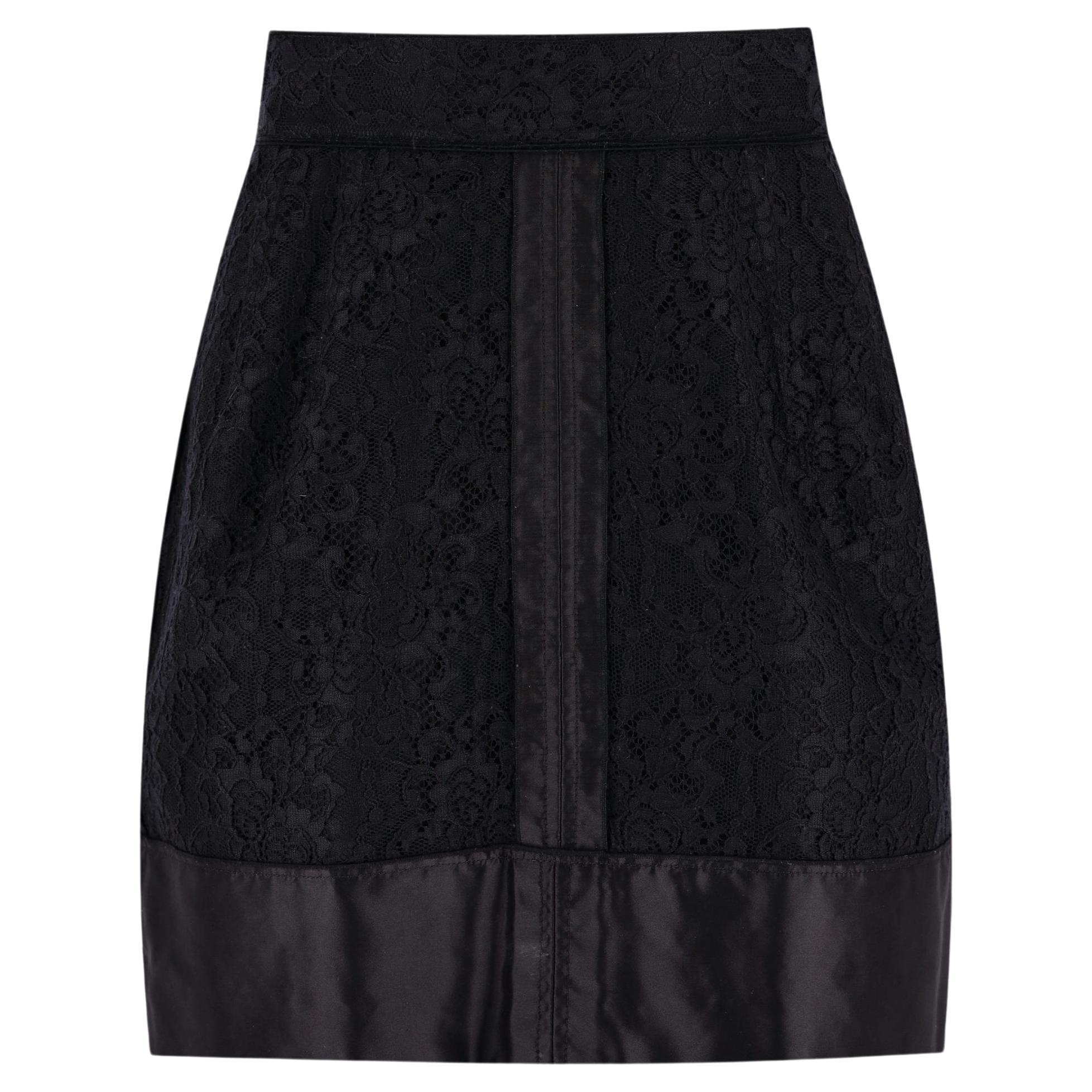 Dolce & Gabbana Cotton & Silk Blend Skirt For Sale