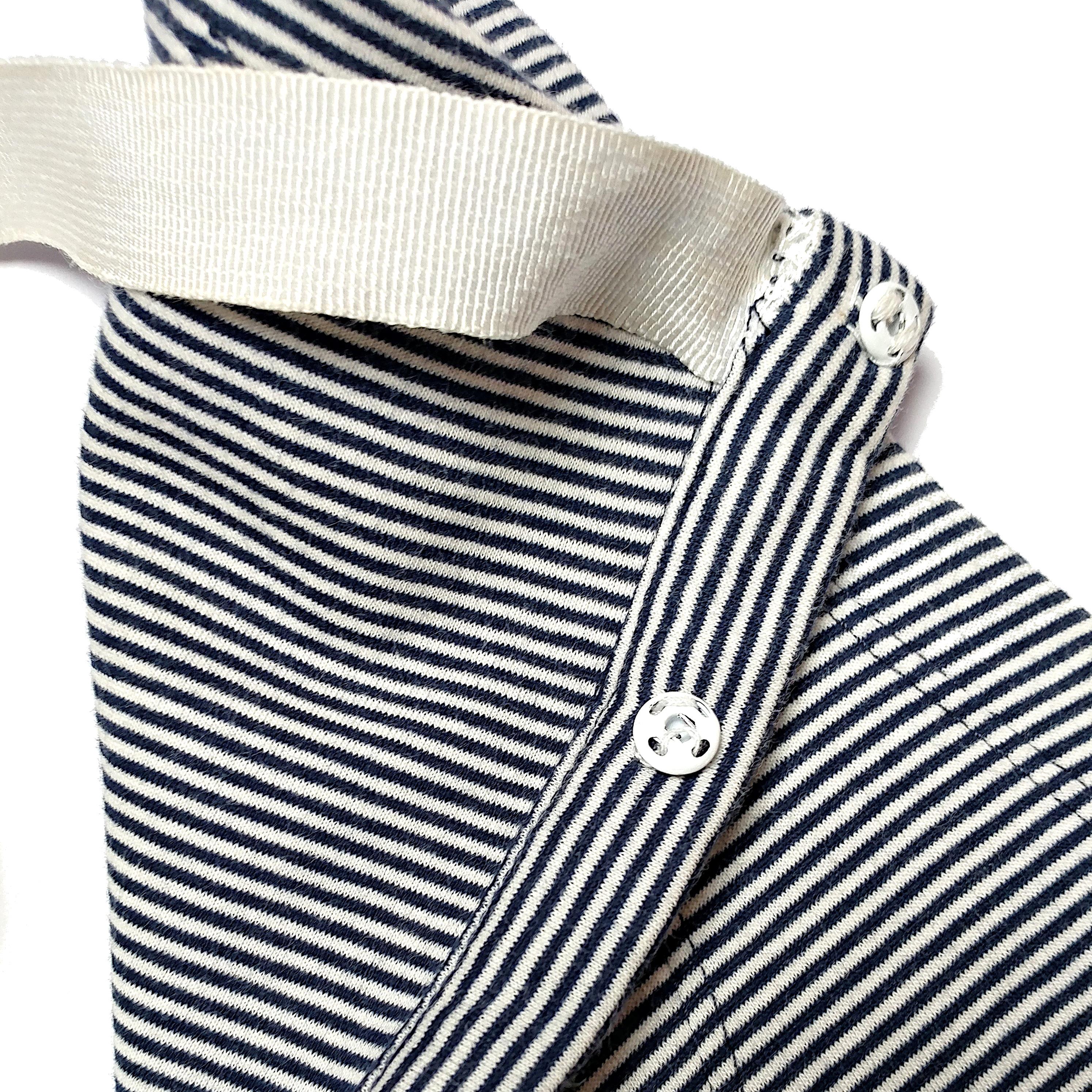 DOLCE & GABBANA – ärmelloses Kleid aus Baumwolle mit blauen und cremefarbenen Streifen  Größe M im Zustand „Hervorragend“ im Angebot in Cuggiono, MI