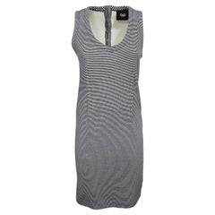 DOLCE & GABBANA - Cotton Sleeveless Dress in Blue and Cream Stripes | Size M