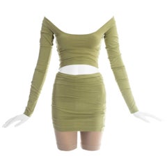 Vintage Dolce & Gabbana cotton spandex pistachio and nude 2 piece, ss 1991