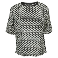 Dolce & Gabbana Cream All-Over Cat Print Cotton Half Sleeve Shirt S