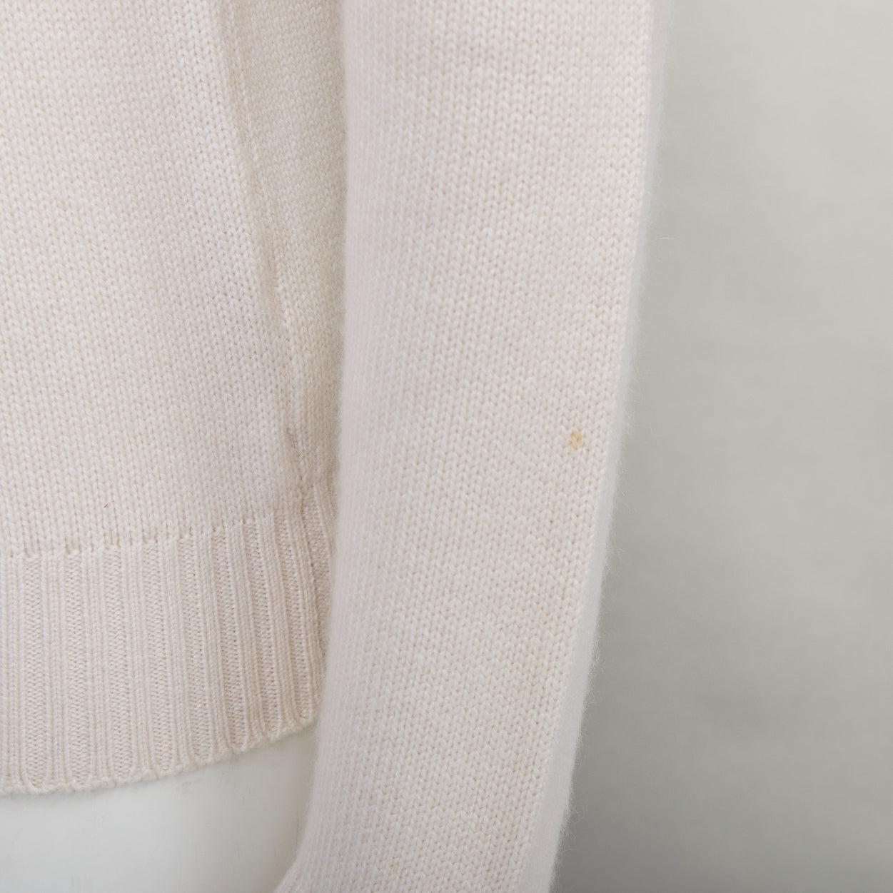 DOLCE GABBANA crema cashmere oro scudetto varsity con scollo a V IT46 S.I.V.A. in vendita 2