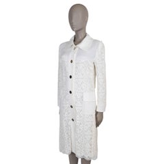 DOLCE & GABBANA cream cotton CROCHET LACE Coat 44 L