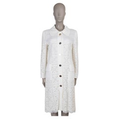 DOLCE & GABBANA cream cotton CROCHET LACE Coat 44 L
