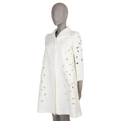 DOLCE & GABBANA cream cotton FLORAL JACQUARD Coat Jacket 42 M