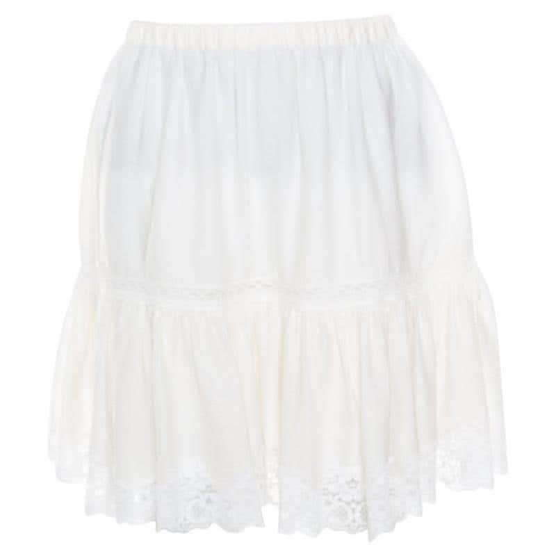 Roberto Cavalli Cream Floral Print Silk Satin Maxi Skirt S For Sale at ...