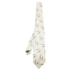 Dolce & Gabbana Cream Floral Silk Jacquard Tie