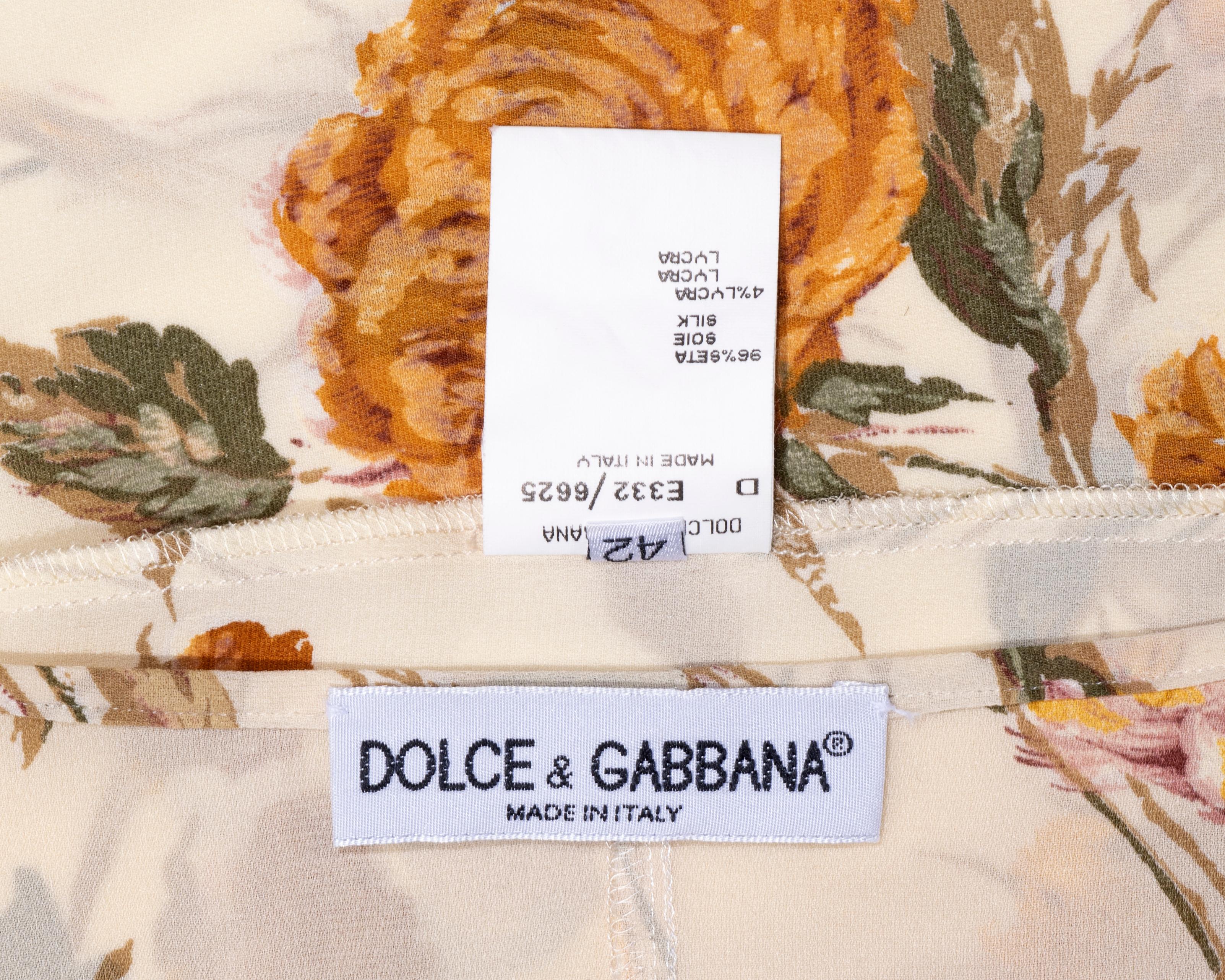 Dolce & Gabbana cream floral silk slip dress and wrap cardigan set, ss 1997 For Sale 3