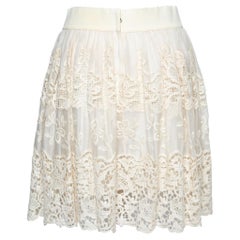 Dolce & Gabbana Cream Lace Mini Skirt S