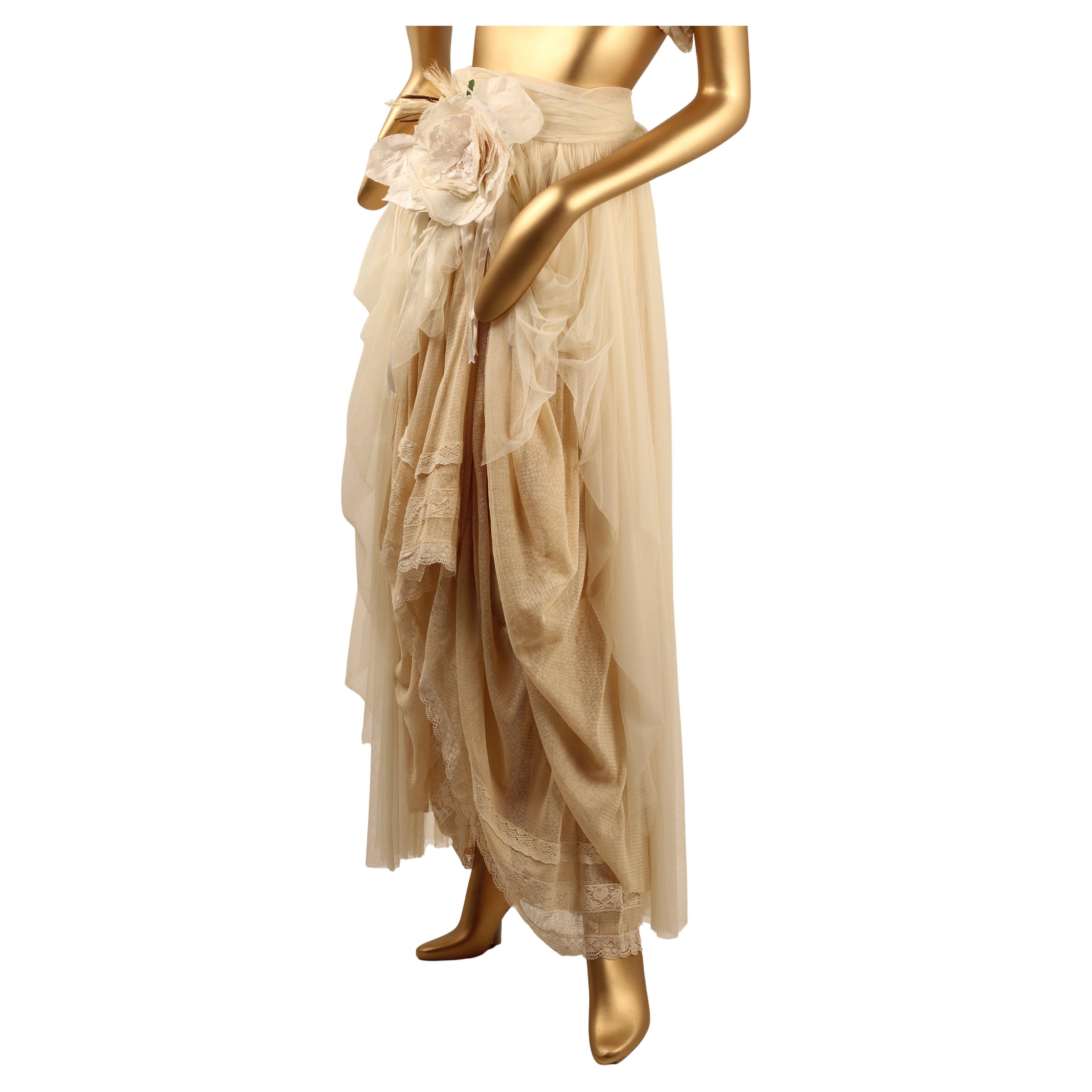 Dolce & Gabbana Cream Lace Skirt - S/S 1993 Milan Runway Helena Christensen For Sale