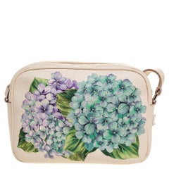 Dolce & Gabbana Cream Leather Glam Embellished Camera Bag