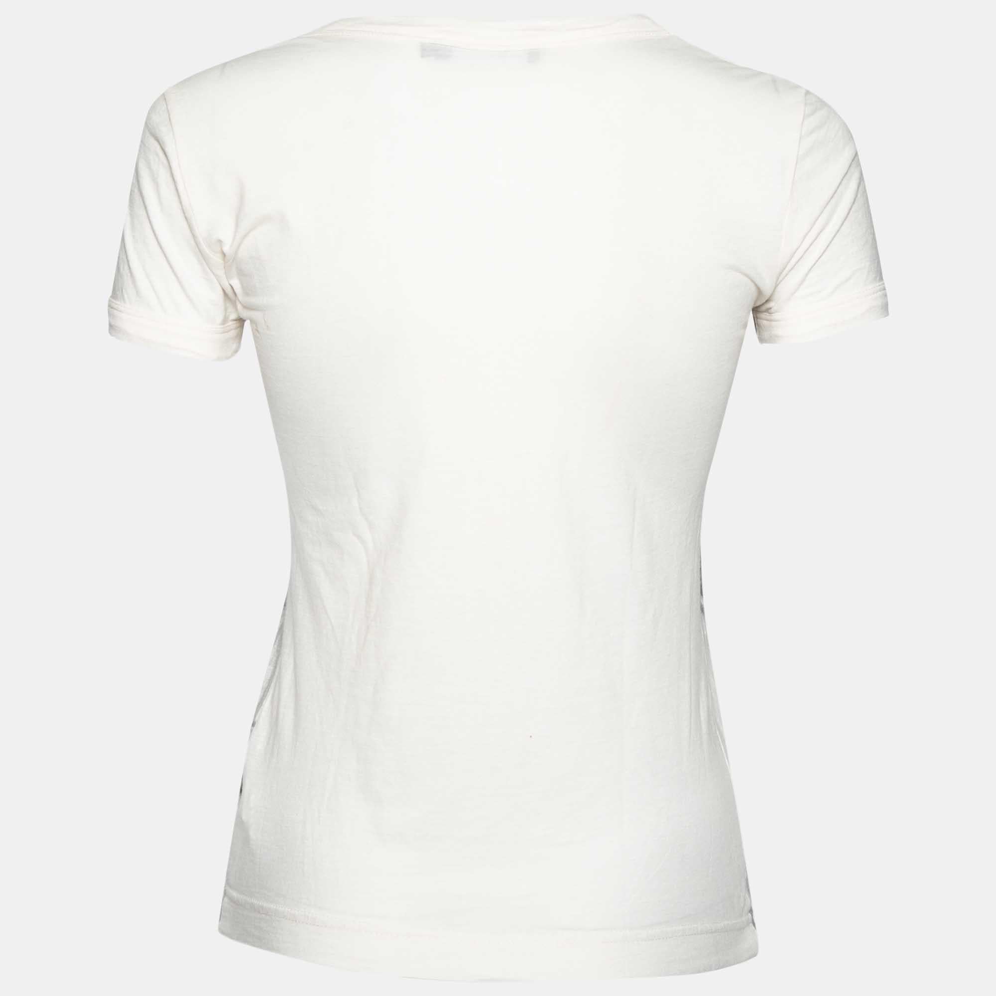 Dolce and Gabbana Cream Marilyn Monroe Printed Cotton T-Shirt XS For Sale  at 1stDibs