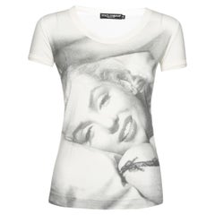 Dolce & Gabbana - Maglietta in cotone stampata color crema Marilyn Monroe XS