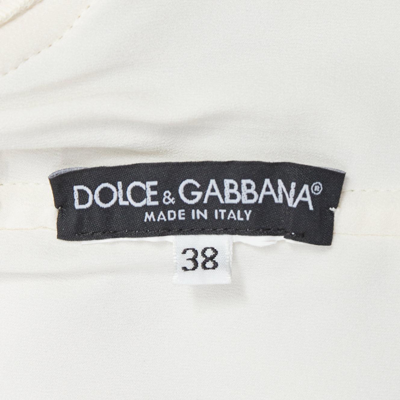 DOLCE GABBANA cream mesh lace trim corset bustier IT38 XS For Sale 4