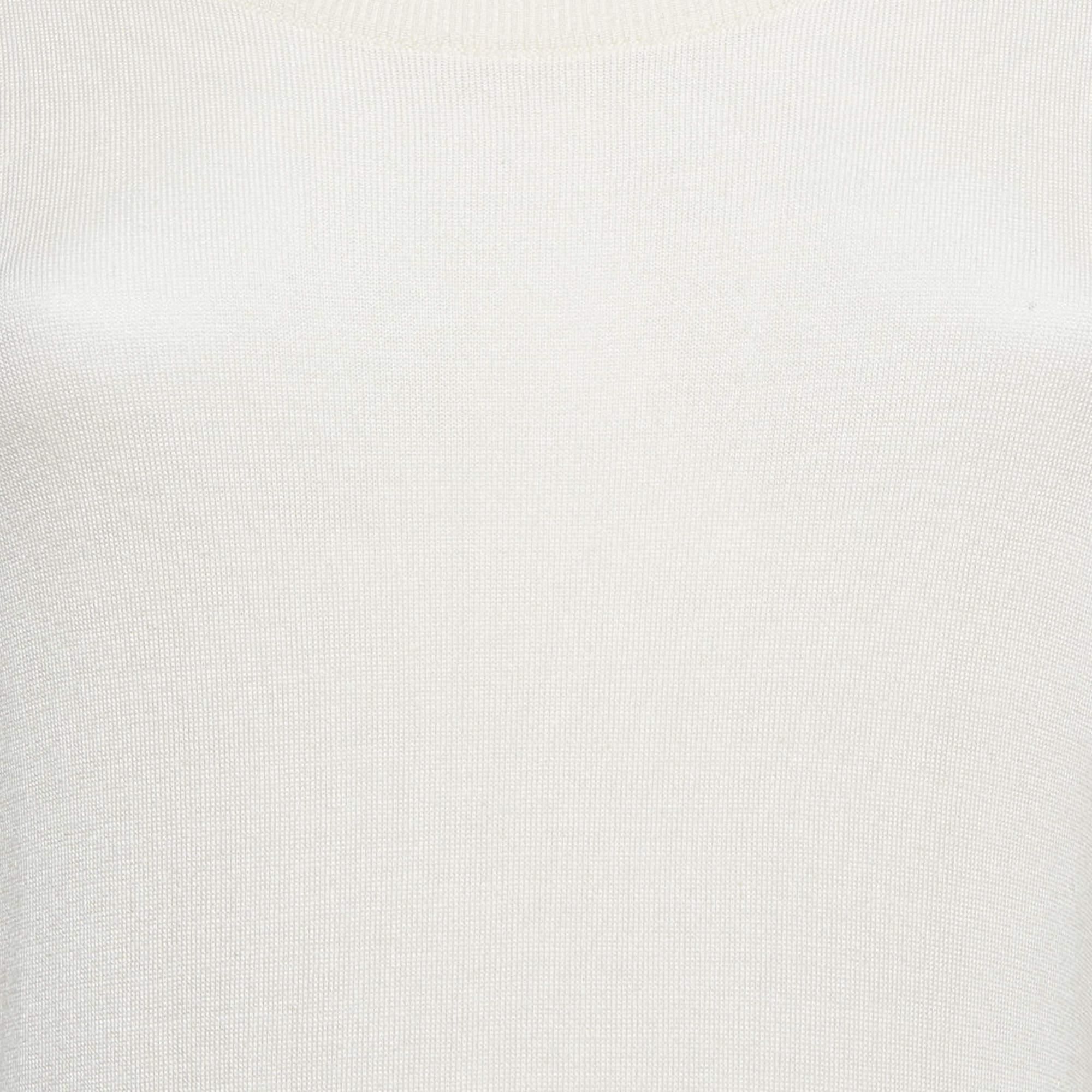 Grigio Dolce & Gabbana Felpa girocollo in seta color crema S in vendita