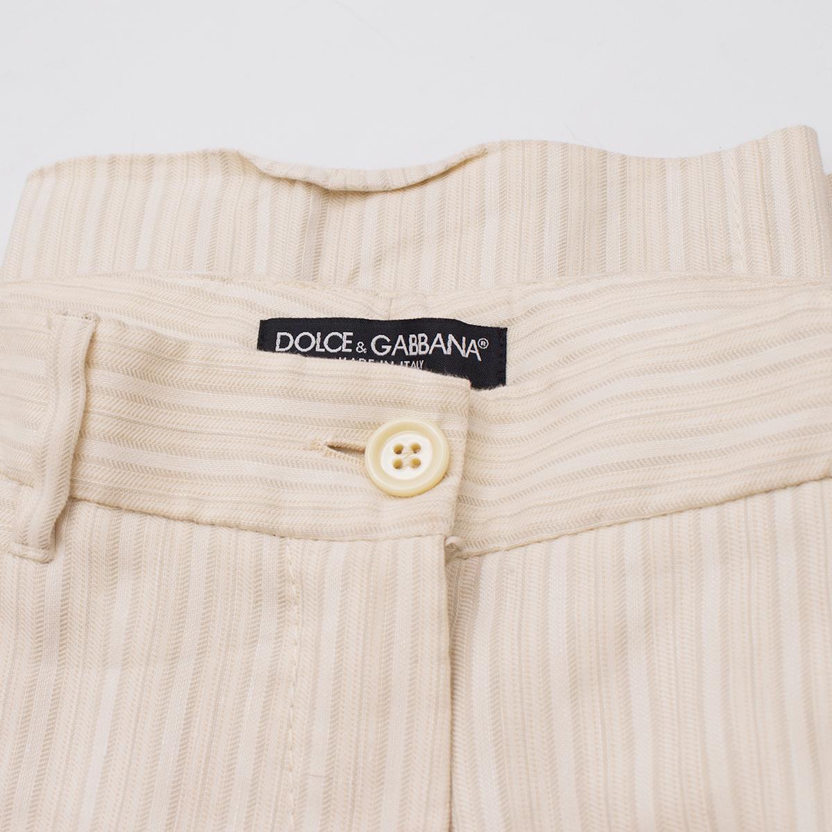 cream striped trousers