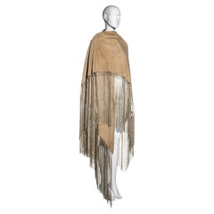 Dolce & Gabbana cream suede shawl with deep fringe, fw 2002