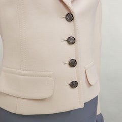 DOLCE GABBANA Cremefarbener Tulpenkragen-Blazer aus Schurwolle IT36 XXS