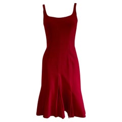 Dolce Gabbana Made in Italy Crimson Rotes Kleid aus italienischer Wolle