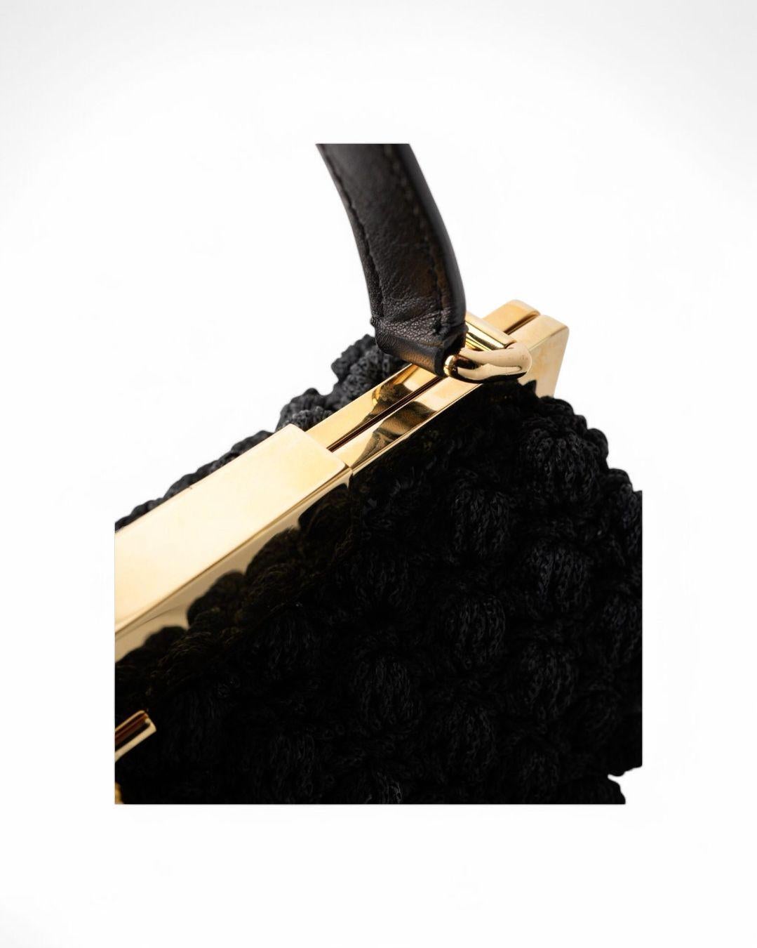 Dolce & Gabbana Bolso Crochet MM Negro 5