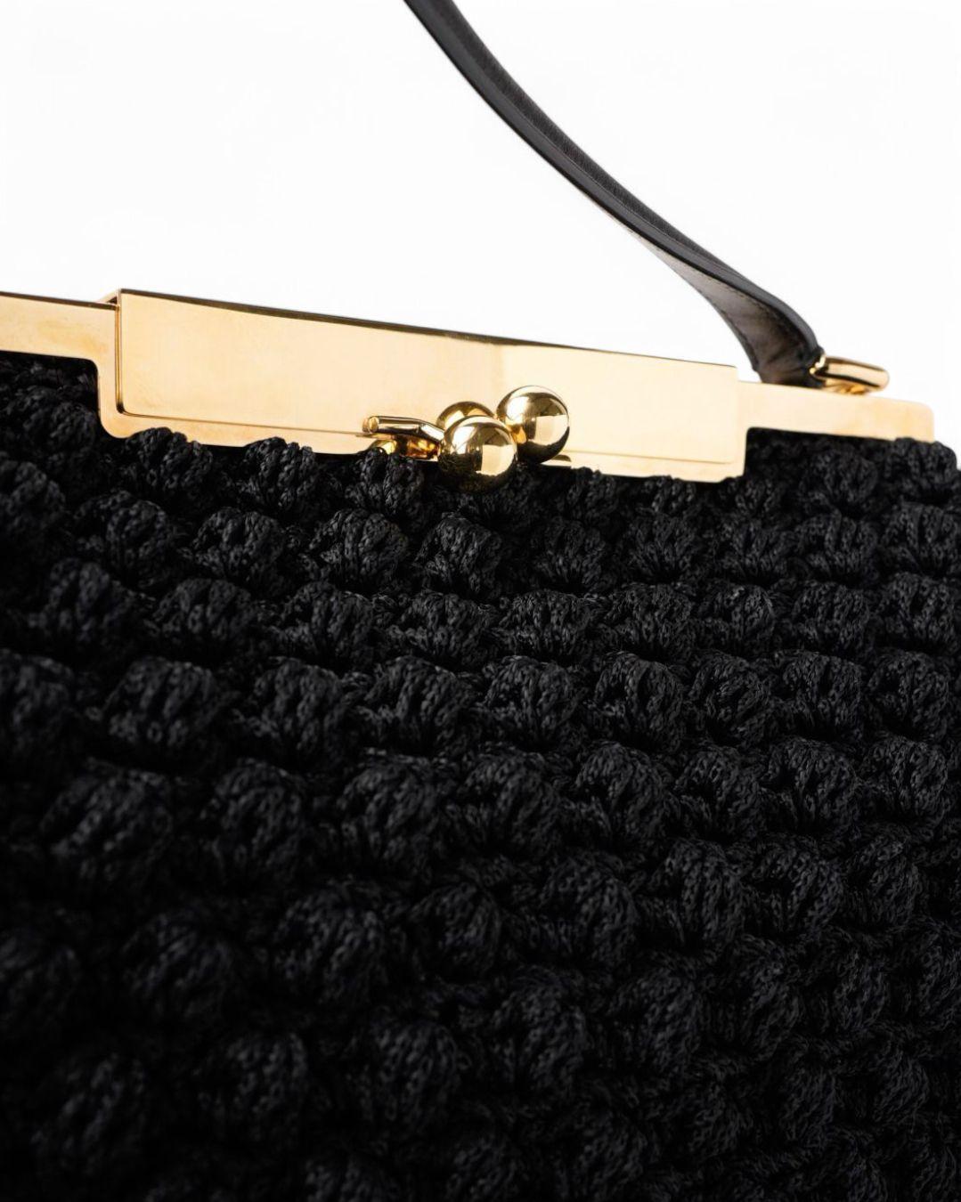 Dolce & Gabbana Bolso Crochet MM Negro 6