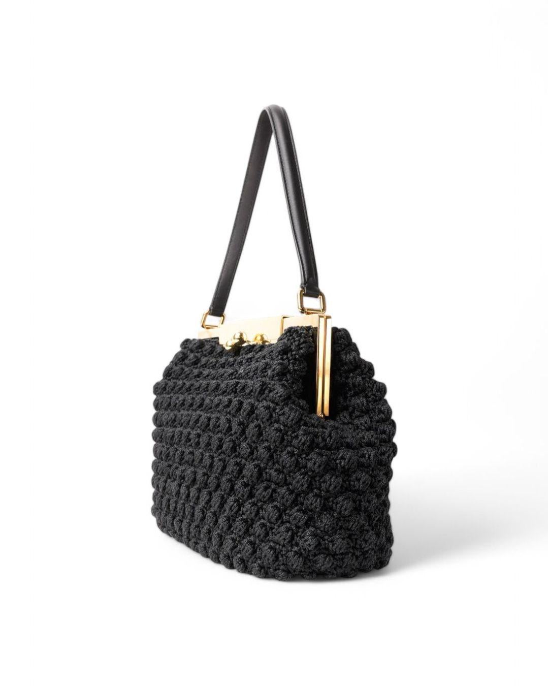 Dolce & Gabbana Bolso Crochet MM Negro Black