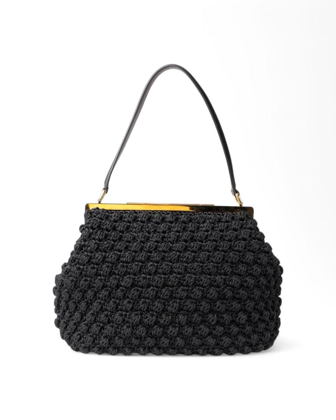 Dolce & Gabbana Bolso Crochet MM Negro en Excelente Estado en Torre Del Greco, IT