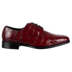 Dolce & Gabbana Crocodile Leather Derby Shoes VENEZIA Bordeaux Red EUR 40