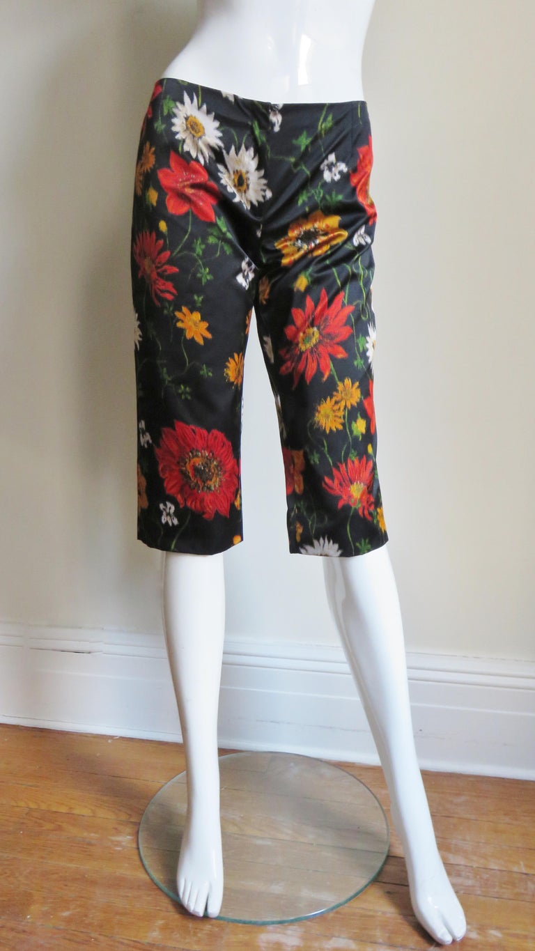 Dolce and Gabbana Silk Flower Shorts Pants at 1stDibs