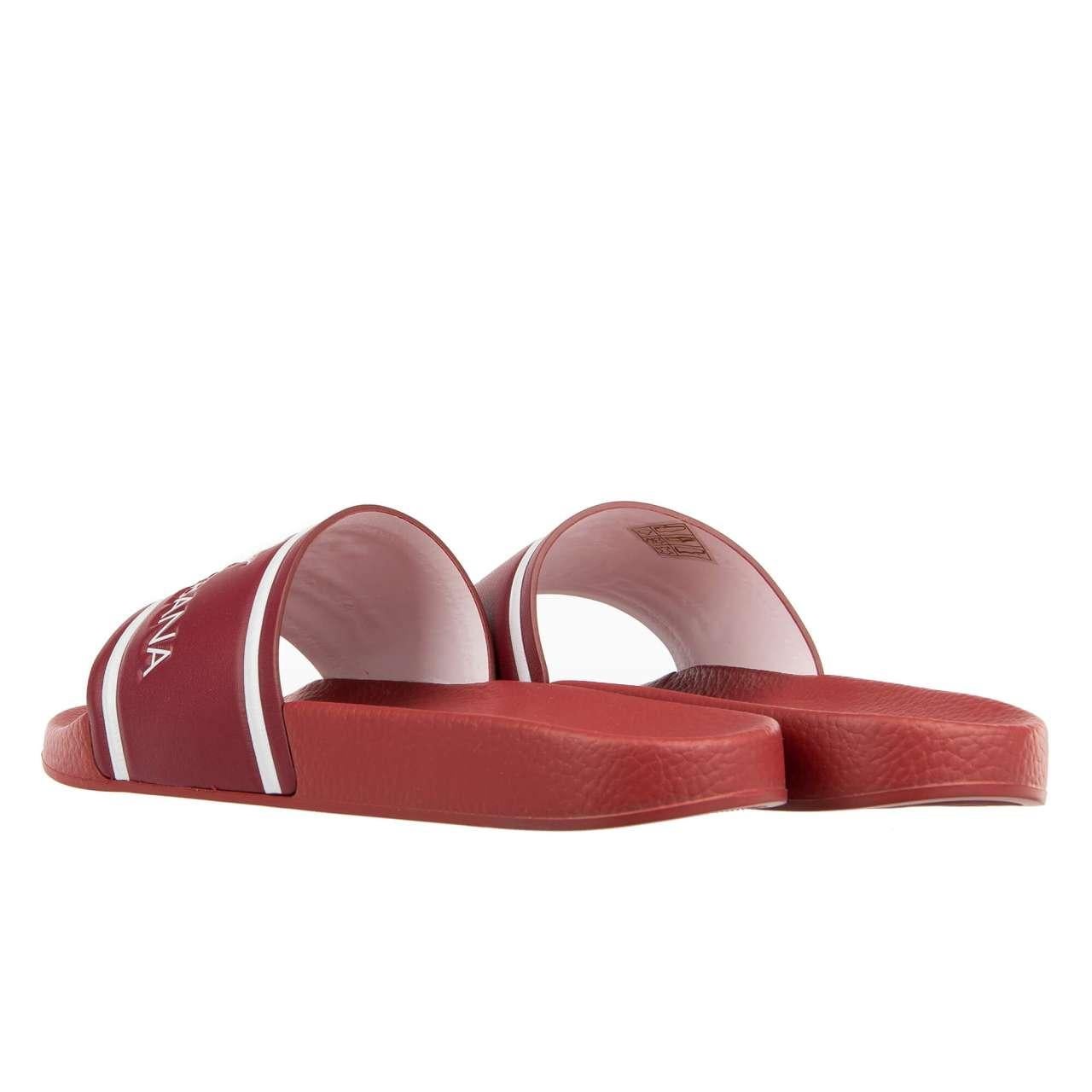 Dolce & Gabbana - Crown Logo Slides Sandals CIABATTA Red 41 UK 7 US 8 For Sale 1