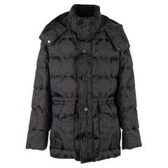 Dolce & Gabbana Crowns Textured Down Jacket with Detachable Hoody Black 50 M-L
